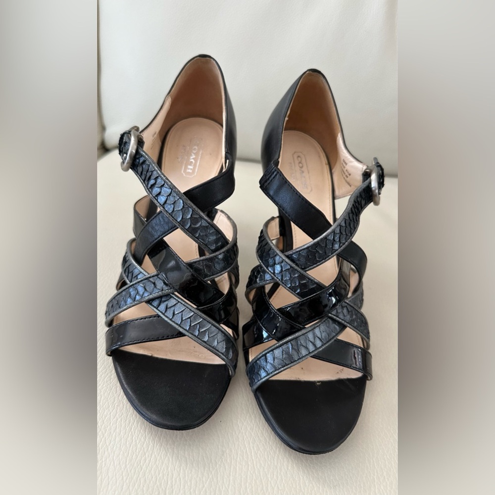 COACH Evie Heeled OpenToe Shoe - Size 8.5 B